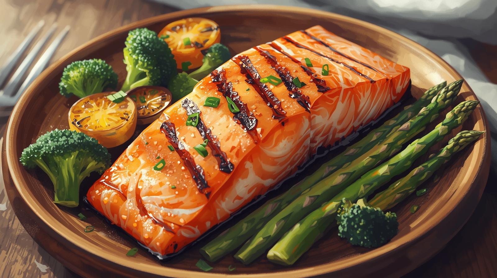 A healthy meal centered around a large portion of protein, symbolizing the 'protein priority' in a 40s diet.